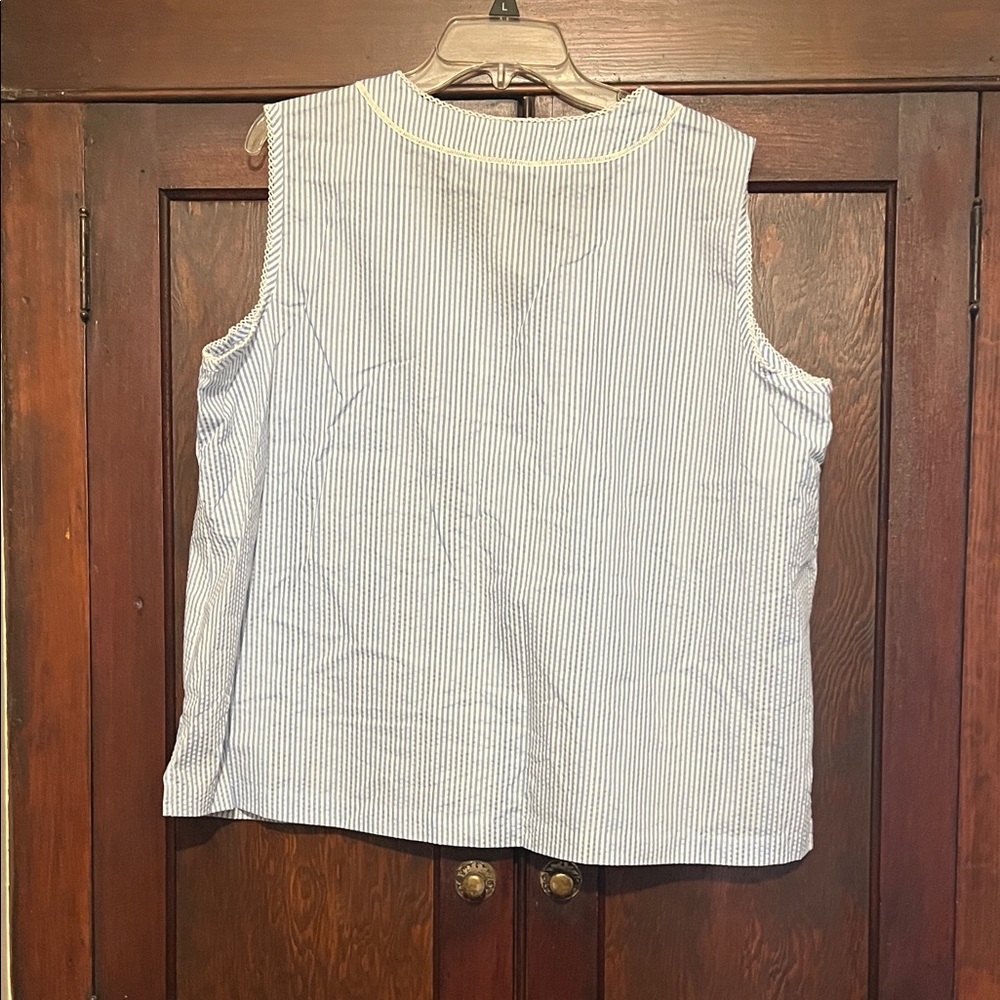 Cabernet Light Blue & White Striped Sleeveless Pajama Set - Picture 5 of 10